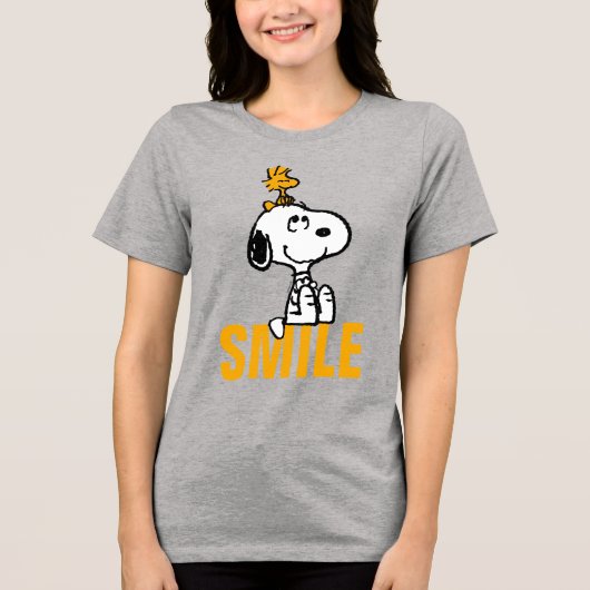 Snoopy & Woodstock - Alles Lächeln Tri-Blend Shirt (Vorderseite)