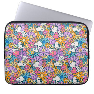 Snoopy & Woodstock Blumenmuster Laptopschutzhülle