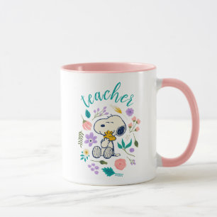 Snoopy & Woodstock Blumenumarmung Lehrer Tasse
