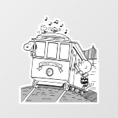 Snoopy, Woodstock & Charlie Brown auf einem Trolle Fensteraufkleber (Blatt)