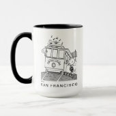 Snoopy, Woodstock & Charlie Brown auf einem Trolle Tasse (Links)