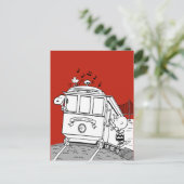 Snoopy, Woodstock, & Charlie Brown on a Trolley Postkarte (Stehend Vorderseite)