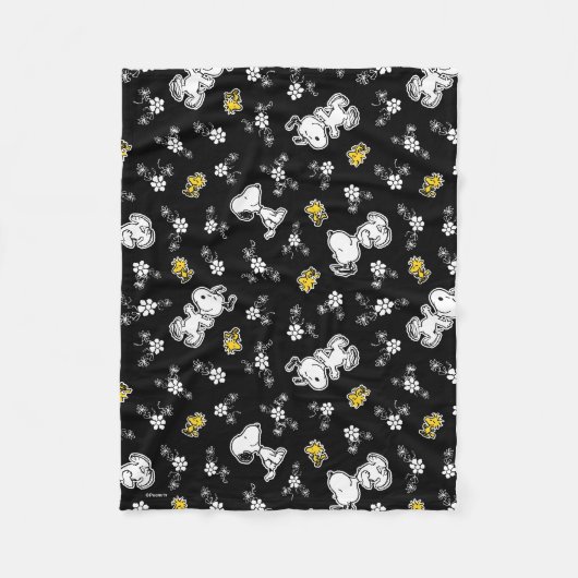 Snoopy & Woodstock Fun & Flowers Fleecedecke (Vorderseite)