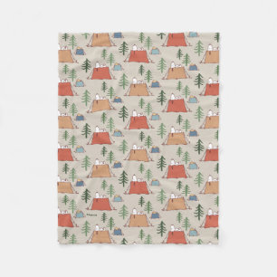 Snoopy & Woodstock Go Camping Muster Fleecedecke