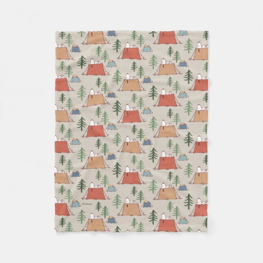 Snoopy & Woodstock Go Camping Muster Fleecedecke (Vorderseite)