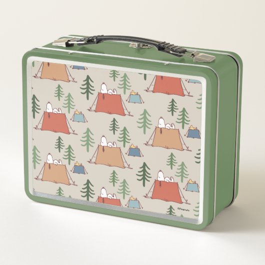 Snoopy & Woodstock Go Camping Muster Metall Brotdose (Rückseite)