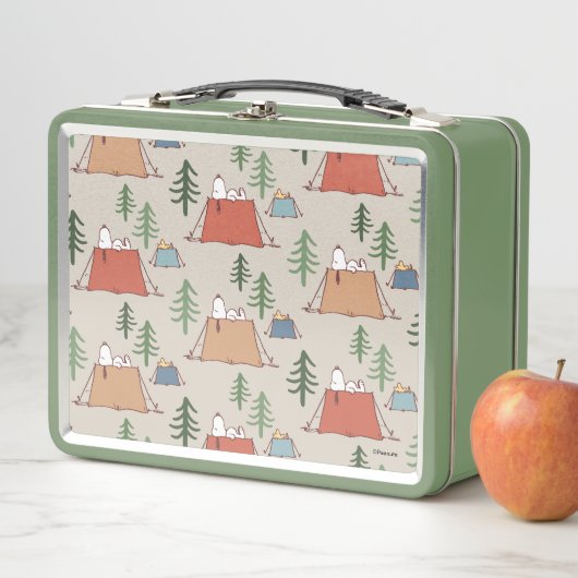 Snoopy & Woodstock Go Camping Muster Metall Brotdose (Beispiel)