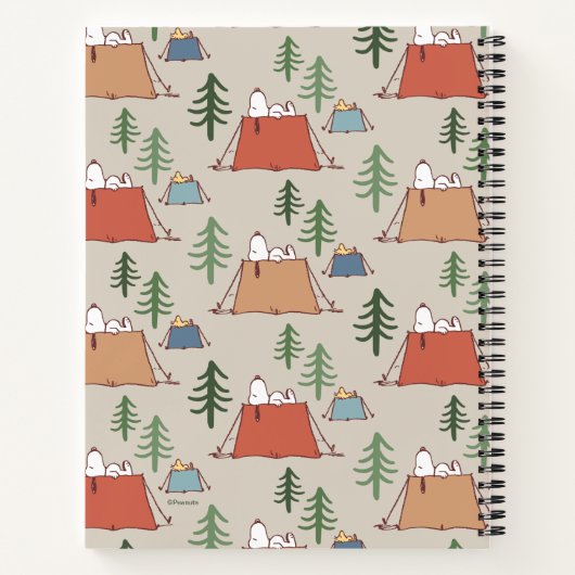 Snoopy & Woodstock Go Camping Muster Notizblock (Rückseite)