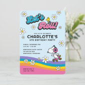 Snoopy & Woodstock - Groovy Roller Skate Geburtsta Einladung (Stehend Vorderseite)
