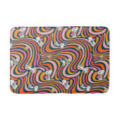 Snoopy & Woodstock Groovy Vibes Lila Muster Badematte (Vorderseite)