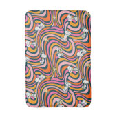 Snoopy & Woodstock Groovy Vibes Lila Muster Badematte (Vorderseite Vertikal)