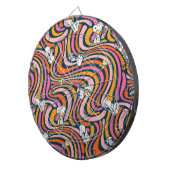 Snoopy & Woodstock Groovy Vibes Lila Muster Dartscheibe (Vorderseite rechts)