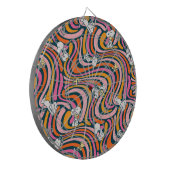 Snoopy & Woodstock Groovy Vibes Lila Muster Dartscheibe (Vorderseite Links)