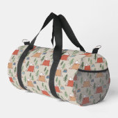 Snoopy & Woodstock Groovy Vibes Lila Muster Duffle Bag (Rechte Ecke)