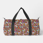 Snoopy & Woodstock Groovy Vibes Lila Muster Duffle Bag (Vorderseite)