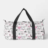 Snoopy & Woodstock Groovy Vibes Lila Muster Duffle Bag (Vorderseite)