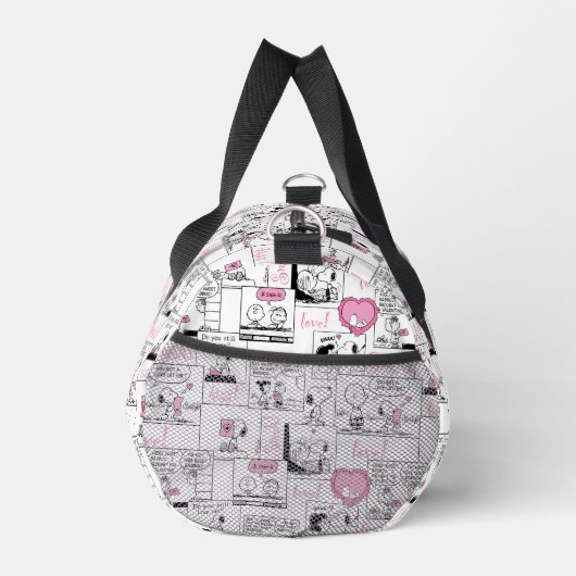 Snoopy & Woodstock Groovy Vibes Lila Muster Duffle Bag (Rechts)