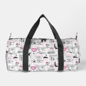 Snoopy & Woodstock Groovy Vibes Lila Muster Duffle Bag (Rückseite)