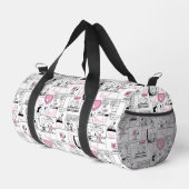 Snoopy & Woodstock Groovy Vibes Lila Muster Duffle Bag (Rechte Ecke)