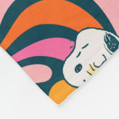 Snoopy & Woodstock Groovy Vibes Lila Muster Fleecedecke (Ecke)