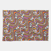 Snoopy & Woodstock Groovy Vibes Lila Muster Geschirrtuch (Horizontal)