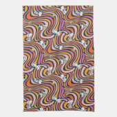 Snoopy & Woodstock Groovy Vibes Lila Muster Geschirrtuch (Vertikal)