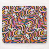 Snoopy & Woodstock Groovy Vibes Lila Muster Mousepad (Vorne)