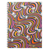Snoopy & Woodstock Groovy Vibes Lila Muster Notizblock (Vorderseite)