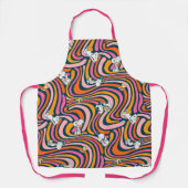 Snoopy & Woodstock Groovy Vibes Lila Muster Schürze (Vorderseite)