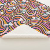 Snoopy & Woodstock Groovy Vibes Lila Muster Sherpadecke (3/4)