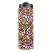 Snoopy & Woodstock Groovy Vibes Lila Muster Thermosbecher (Vorderseite)