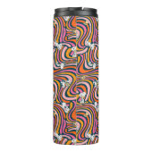 Snoopy & Woodstock Groovy Vibes Lila Muster Thermosbecher (Rückseite)