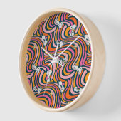 Snoopy & Woodstock Groovy Vibes Lila Muster Uhr (Winkel)