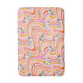 Snoopy & Woodstock Groovy Vibes Orange Muster Badematte (Vorderseite Vertikal)