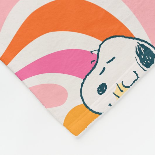 Snoopy & Woodstock Groovy Vibes Orange Muster Fleecedecke (Ecke)