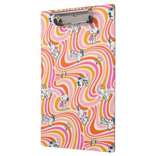 Snoopy & Woodstock Groovy Vibes Orange Muster Klemmbrett (Links)