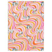 Snoopy & Woodstock Groovy Vibes Orange Muster Klemmbrett (Rückseite)