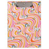 Snoopy & Woodstock Groovy Vibes Orange Muster Klemmbrett (Vorderseite)
