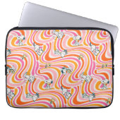 Snoopy & Woodstock Groovy Vibes Orange Muster Laptopschutzhülle (Vorderseite)