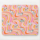 Snoopy & Woodstock Groovy Vibes Orange Muster Mousepad (Vorne)