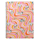 Snoopy & Woodstock Groovy Vibes Orange Muster Notizblock (Vorderseite)