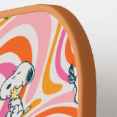 Snoopy & Woodstock Groovy Vibes Orange Muster Pickleball Schläger (Linke Seite)