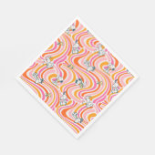 Snoopy & Woodstock Groovy Vibes Orange Muster Serviette (Ecke)