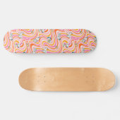 Snoopy & Woodstock Groovy Vibes Orange Muster Skateboard (Horizontal)