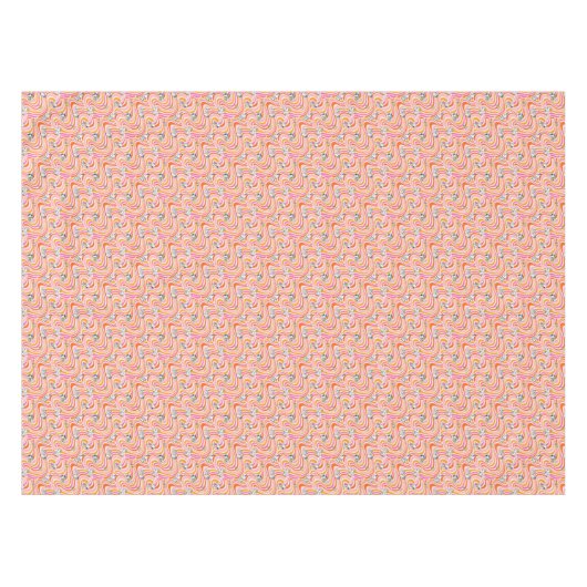 Snoopy & Woodstock Groovy Vibes Orange Muster Tischdecke (Vorderseite (Horizontal))