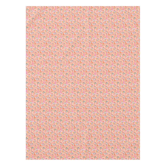 Snoopy & Woodstock Groovy Vibes Orange Muster Tischdecke (Vorderseite)