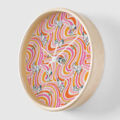 Snoopy & Woodstock Groovy Vibes Orange Muster Uhr (Winkel)