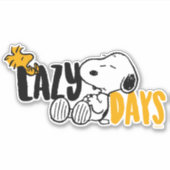 Snoopy & Woodstock | Lazy Day Aufkleber (Vorderseite)