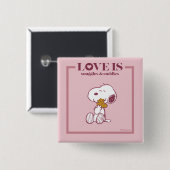 Snoopy & Woodstock - Liebe ist Schnurrbart & Cuddl Button (Vorne & Hinten)