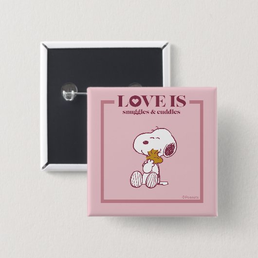 Snoopy & Woodstock - Liebe ist Schnurrbart & Cuddl Button (Vorne & Hinten)